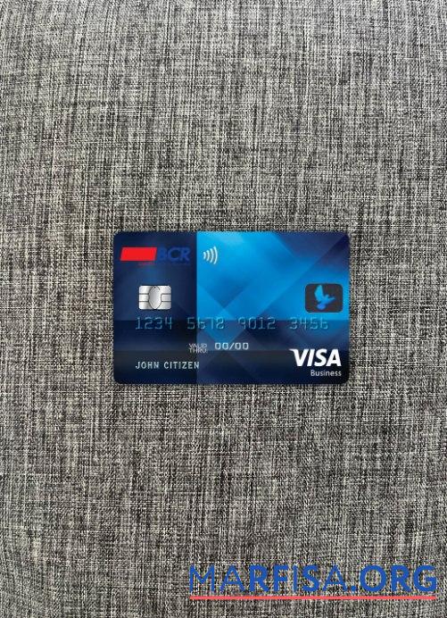 Printable Costa Rica The Bank of Costa Rica (BCR) visa business card photolook front example